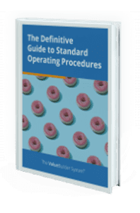 eBook cover for 'The Definitive Guide to Standard Operating Procedures' with gears and blueprint background."